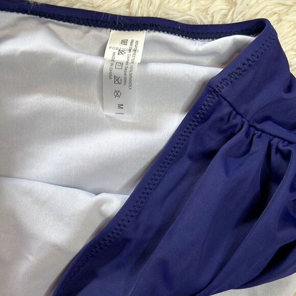 Tempt Me Vintage Swimsuit Two Piece Retro Halter Ruched High Waist Bikini Medium - Picture 6 of 9